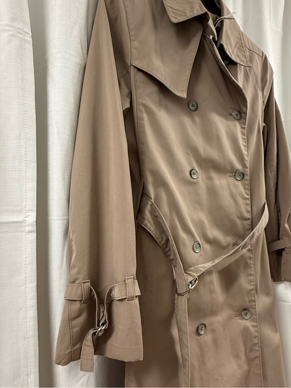 Vintage London Fog Belted Trench Coat Taupe Tan Double Breasted Women’s Size 10 - Picture 5 of 8